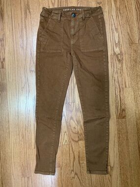 American Eagle Hi-Rise Carpenter Jegging Cocoa Teddy Brown Size 6 EUC